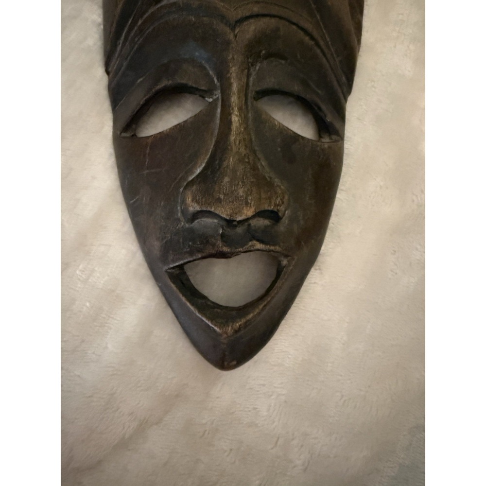 Vintage Folk Art Carved Wood MASK Indigenous Tribal Art - Picture 5 of 8